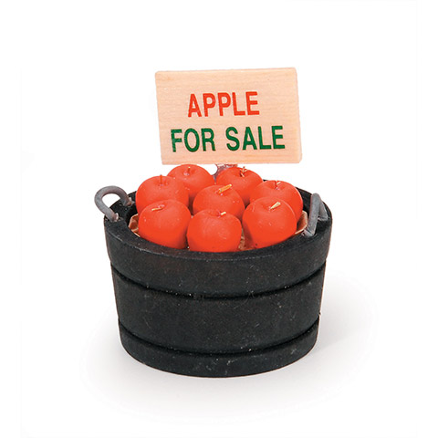 Mini Apple Barrel - Miniature Food - Miniature Bucket of Apples - Mini Food