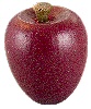 Painted Wooden Apple with Stem - Dark Red - Mini Apple