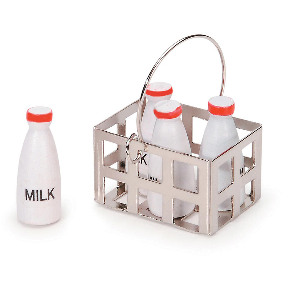 Timeless Miniatures - Tiny Milk Bottles - Mini Milk Bottle Crate
