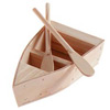 Mini Wooden Boat with Oars - Miniature Wooden Row Boat