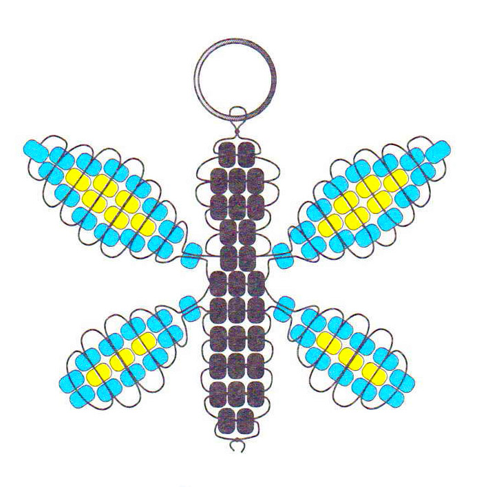 Beaded Butterfly Key Chain. 