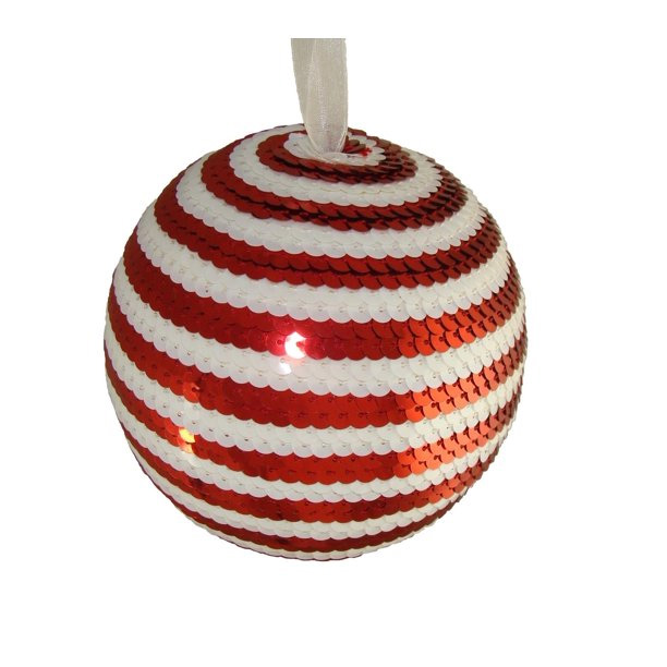 Candy Cane Sequin Christmas Ornament