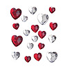 Stick on Faceted Rhinestone Hearts - Rhinestones - Sticky Back Rhinestones - Adhesive Gems