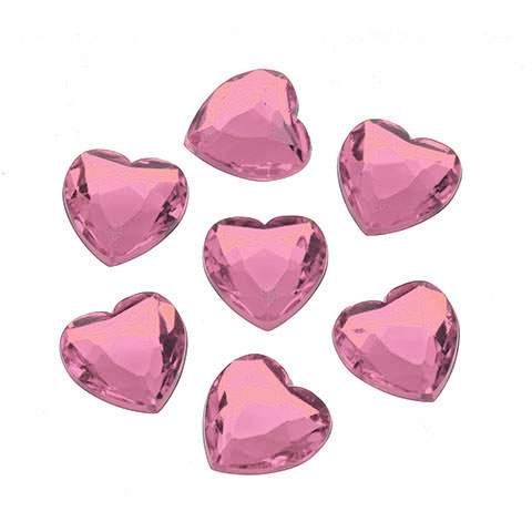 Rhinestone Hearts - Faceted Rhinestone Hearts - Acrylic Heart Rhinestones