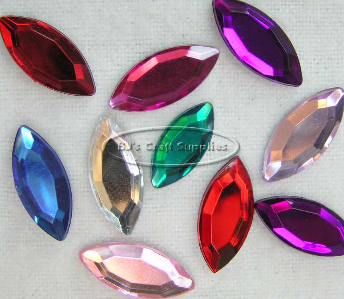 Rhinestone Embellishments - Pointed - Rhinestones - Navette Rhinestones