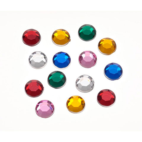 Round Acrylic Faceted Rhinestones - Round Top Faceted Flat Back Rhinestones