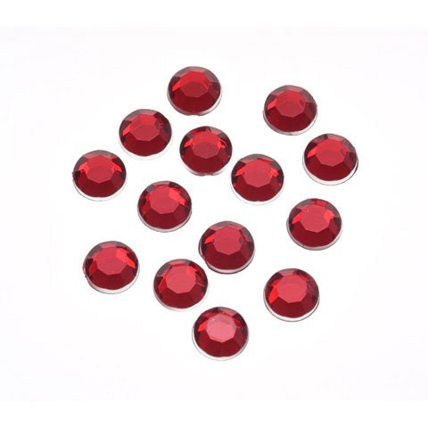 Smooth Top Faceted Rhinestones - Round Acrylic Rhinestones - Smooth Top Faceted Flat Back Rhinestones