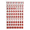 Number Stickers - Red Holographic Glitter - Scrapbooking Stickers