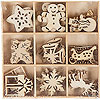 Mini Laser Cuts Wood Shapes - Wood Cutout - Christmas Ornaments