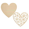 Large Unfinished Wood Heart with Cutout Heart - Heart Wood Cutouts - Wooden Cutouts