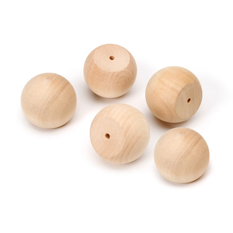 Wooden Knobs - Wood Doll Head