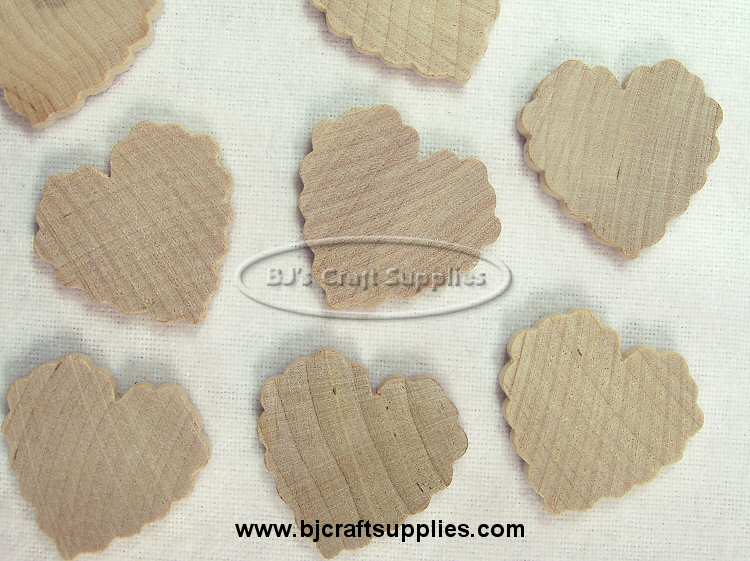 Heart Shaped Wooden Cutouts-Ruffled