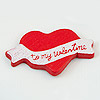 Valentine Heart Cutout with Banner - Small Wooden Heart Cutouts