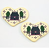 Heart Cutout with House - Small Wooden Heart Cutouts