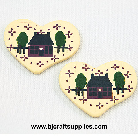 Small Wooden Heart Cutouts